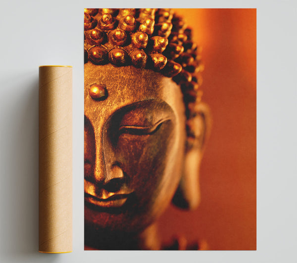 Buddha Face Orange Giclee Print