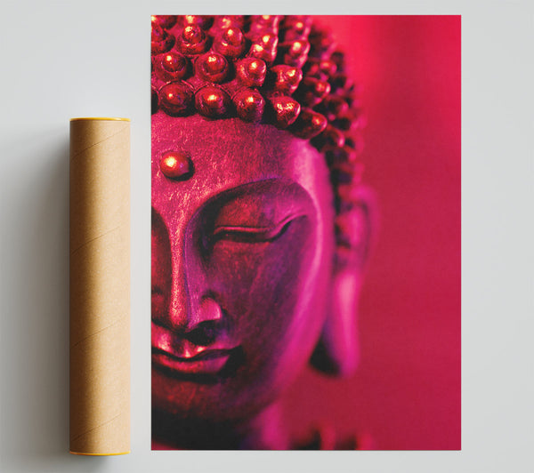 Buddha Face Pink Poster