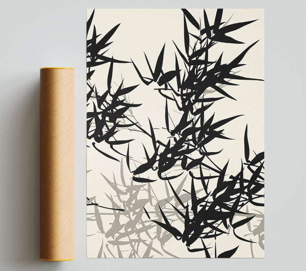Japanese Leaves Blowing In The Wind Poster
