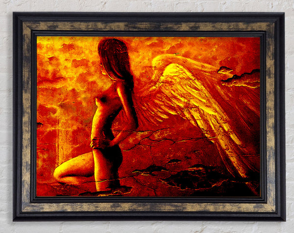 Orange Winged Angel Framed Print