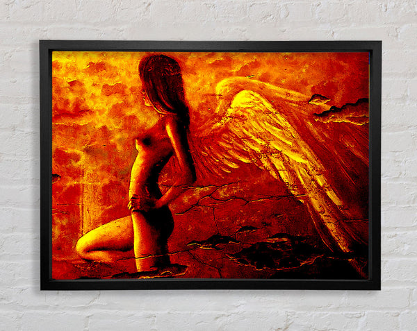 Orange Winged Angel Framed Print