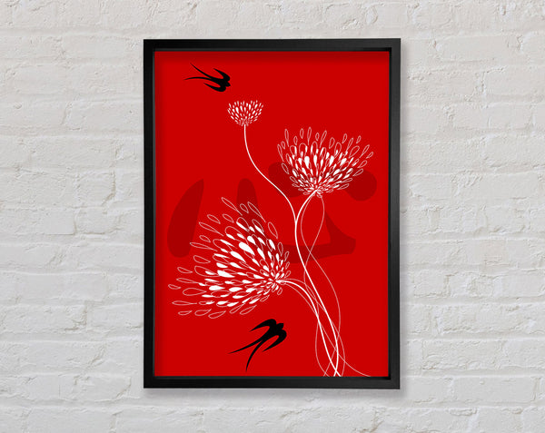 Red Doves Framed Print