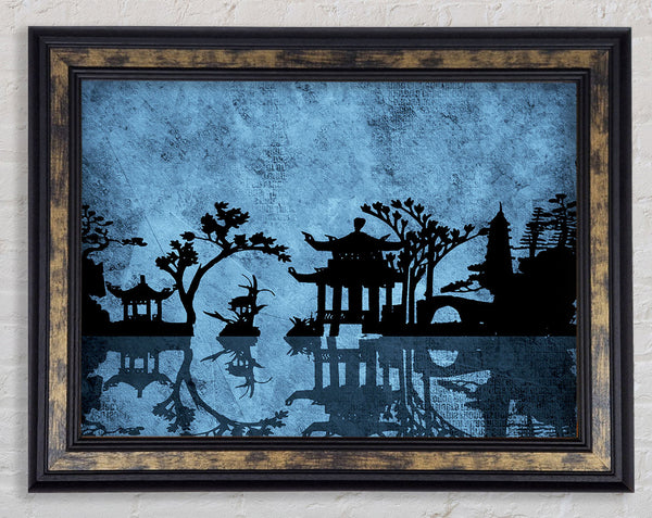 The Blue Japanese Garden Framed Print