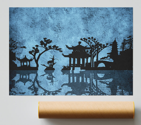 The Blue Japanese Garden Giclee Print