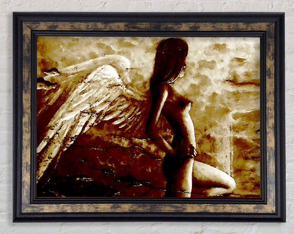 Brown Winged Angel Framed Print