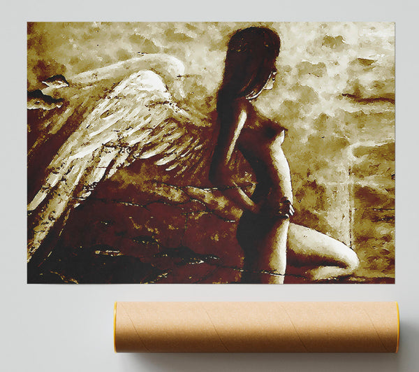 Brown Winged Angel Poster