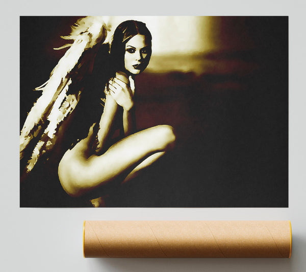 Naked Angel Chocolate Print