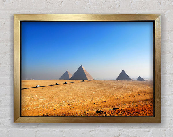 Egyptian Pyramids In The Distance Framed Print
