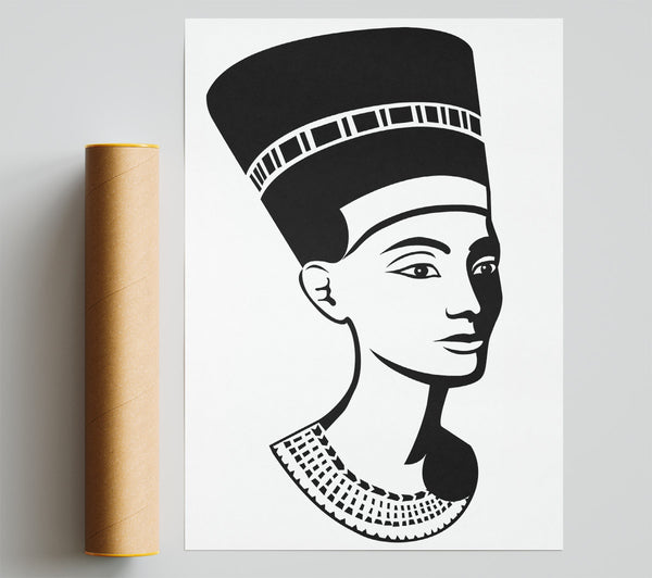 Egyptian Nefertiti B N W Poster