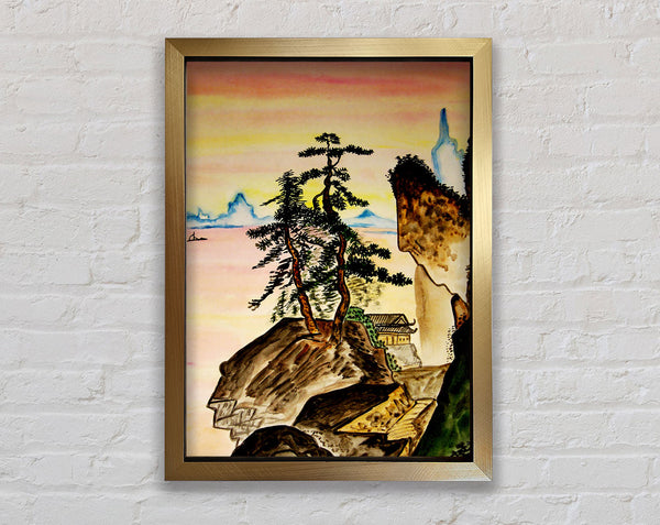 Japanese Mountains Framed Print