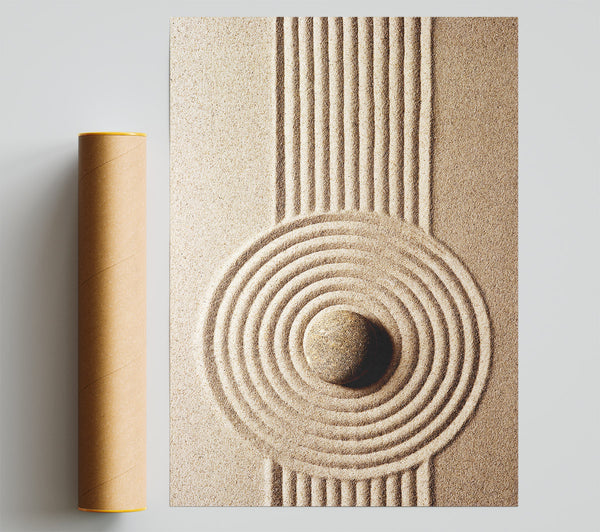 Circular Sand Script Zen Print