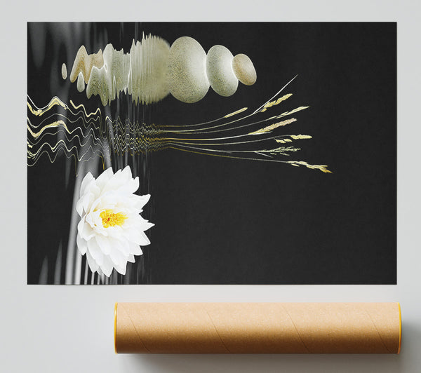 Waterlily Reflection Ripples Print