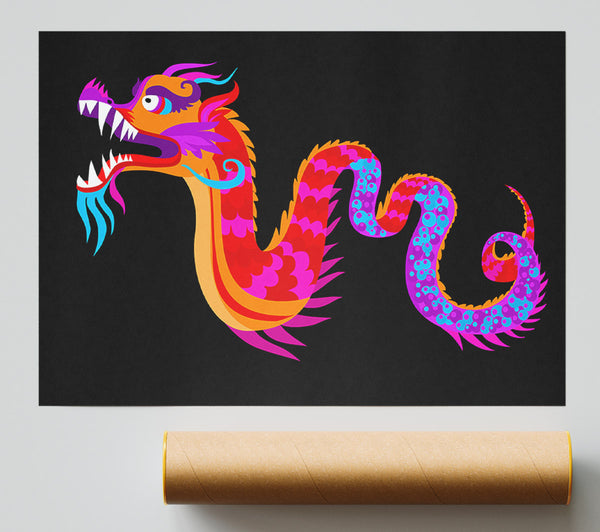 Japanese Rainbow Dragon Poster