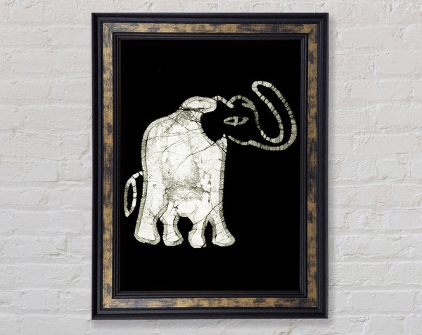 Native Elephant Art B n W Framed Print