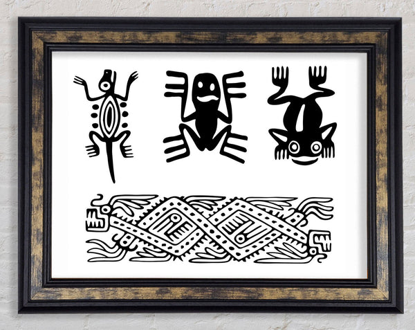 Tribal Animal Art Framed Print