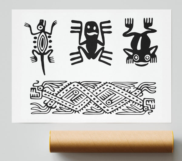 Tribal Animal Art Giclee Print