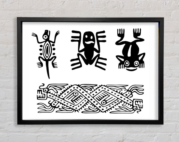 Tribal Animal Art Framed Print