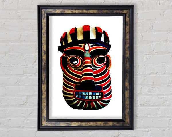 Tribal Mask Red Framed Print