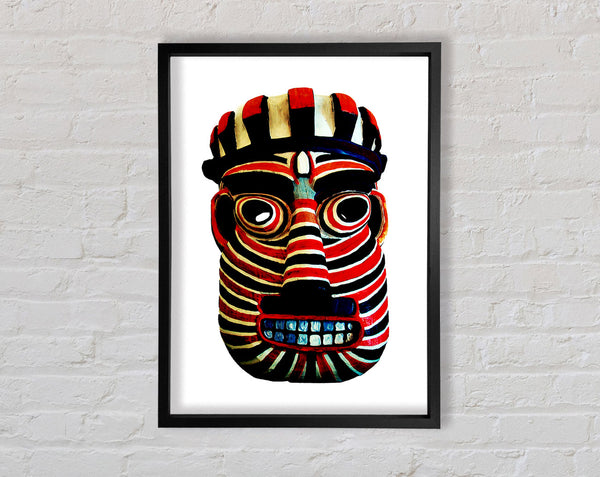 Tribal Mask Red Framed Print