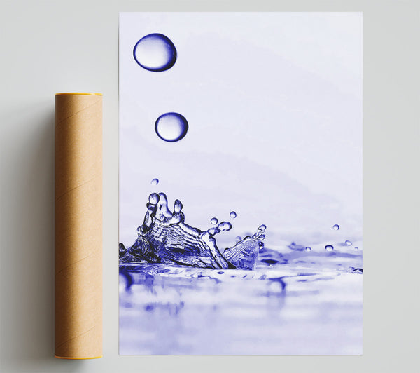 Purple Water Droplet Splash Giclee Print