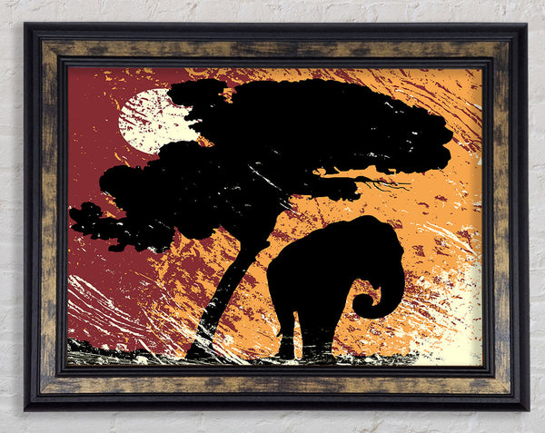 Elephant Safari By The Sun Framed Print