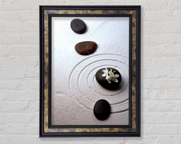 Peace Lily Zen Stones Framed Print