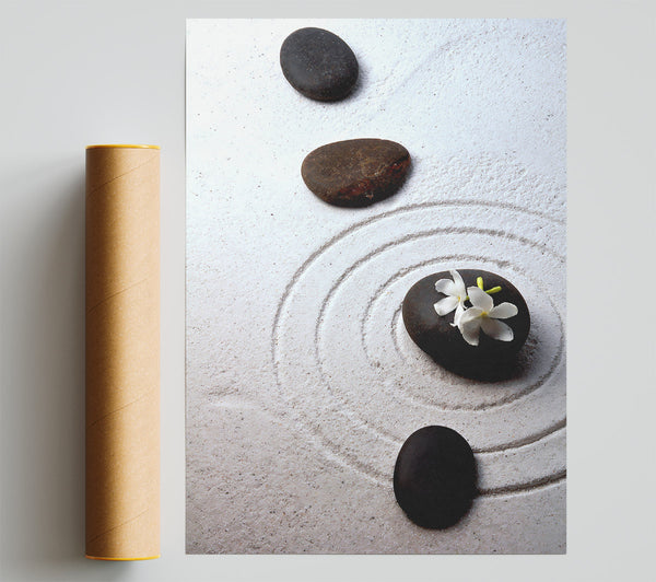 Peace Lily Zen Stones Print