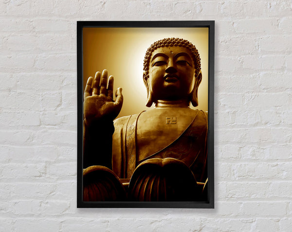 Sepia Buddha Statue Framed Print