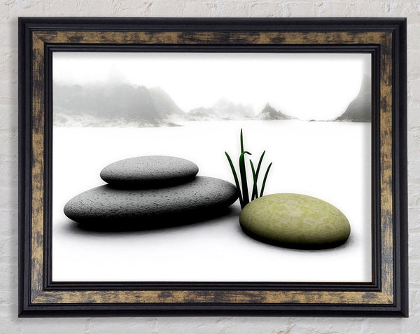 Winter Pebble Wonderland Framed Print