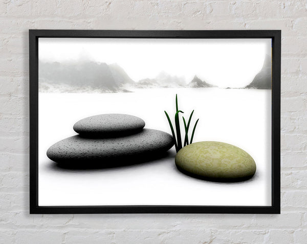 Winter Pebble Wonderland Framed Print