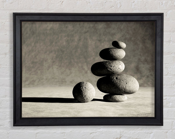Black n White Stone Age Framed Print