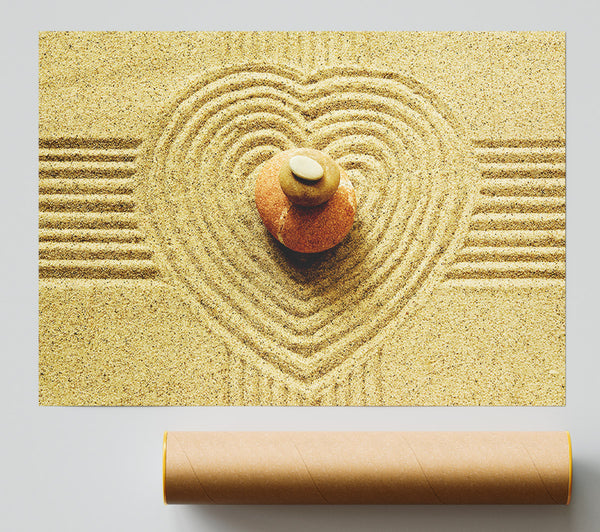 Love Heart Sand Stone Poster