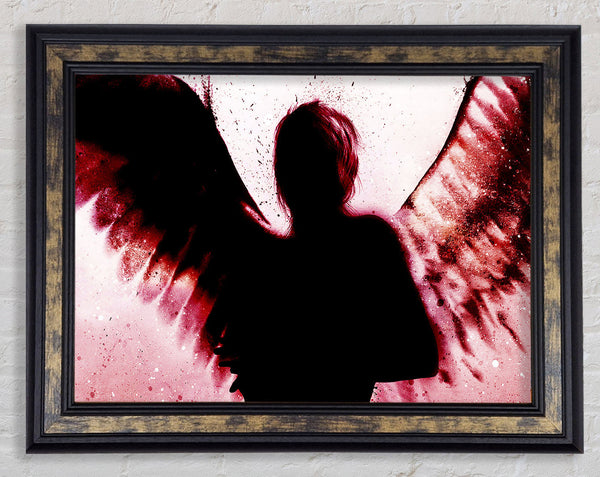 Angels In The Night Red Framed Print