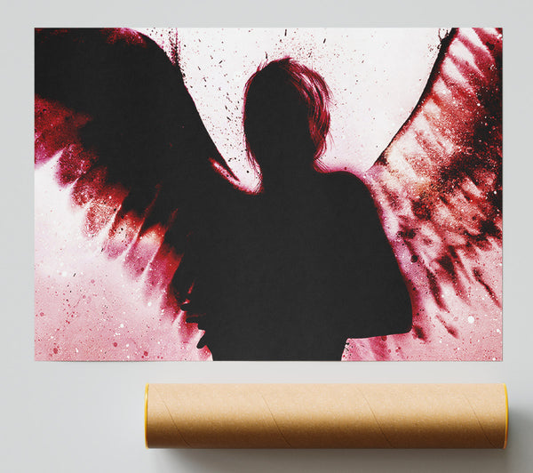 Angels In The Night Red Giclee Print
