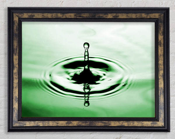 Green Water Ripples Framed Print