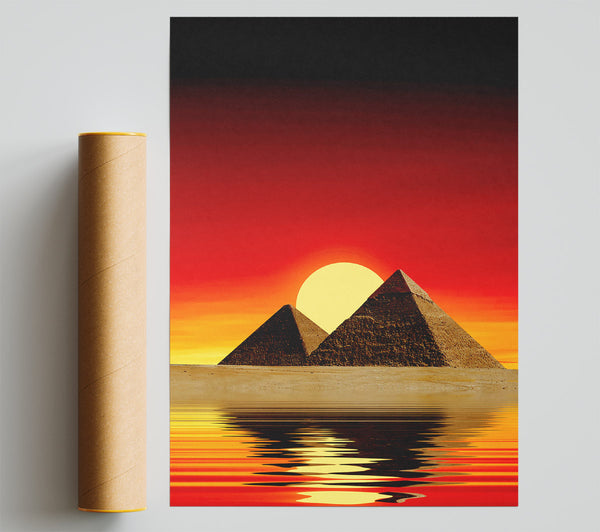 Egyptian Pyramid Reflections Giclee Print