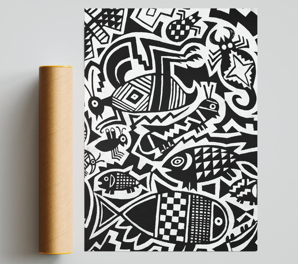Tribal Hunter Gatherer Giclee Print