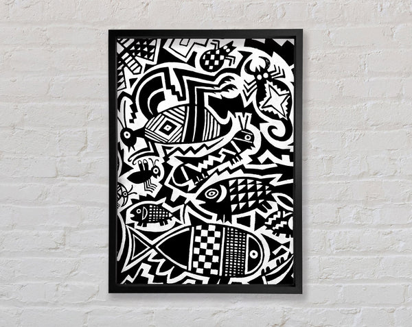 Tribal Hunter Gatherer Framed Print