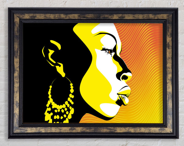 African Female Bathed In Golden Light Framed Print
