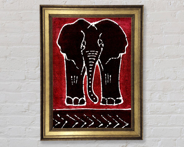 Aboriginal Red Elephant Framed Print