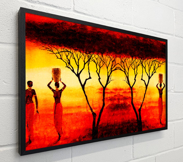 African Women Working In The Blazing Red Fields