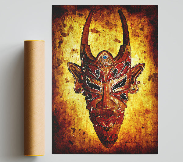 Horned Mask Print
