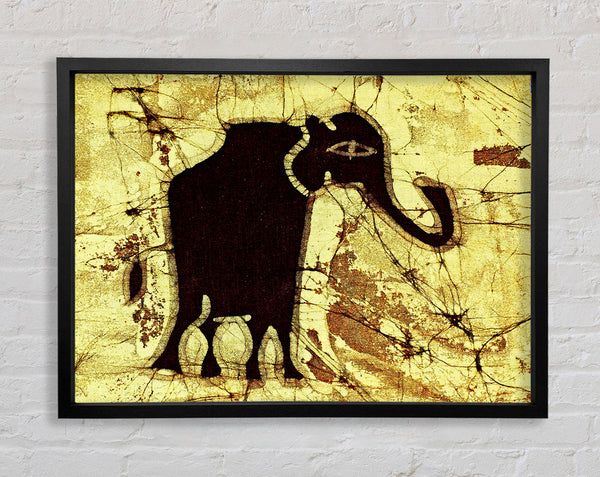 Tribal Elephant Brown Framed Print