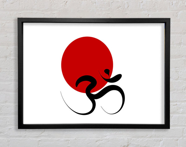 Om Sign Under The Red Sun Framed Print
