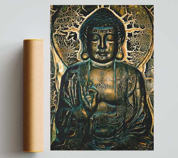Hindu God Blue Gold Poster