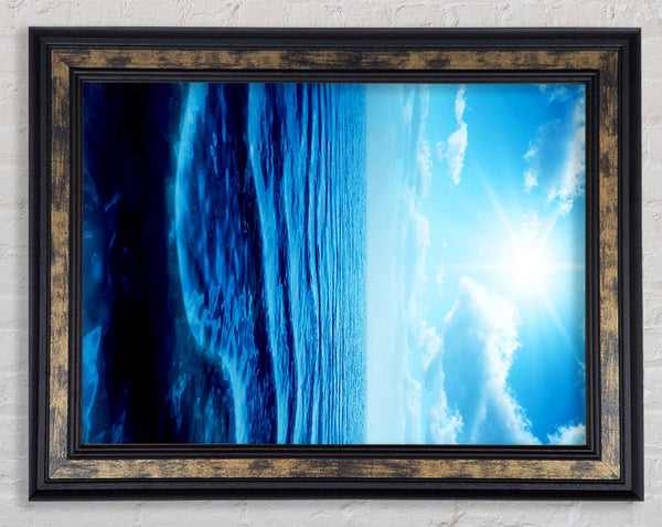The Blue Star Sun Framed Print