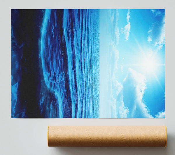 The Blue Star Sun Poster