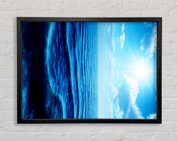 The Blue Star Sun Framed Print