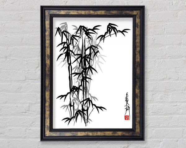 Bamboo Scripture Framed Print