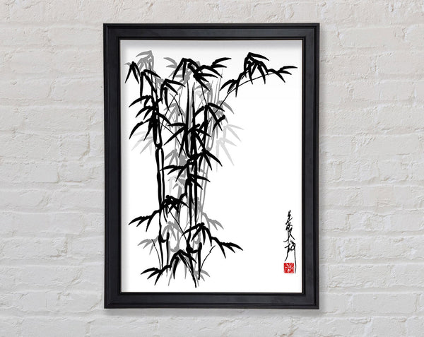 Bamboo Scripture Framed Print